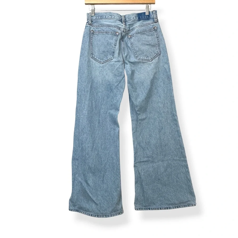 Abercrombie & Fitch Baggy Boot Mid Rise Jeans Light Wash Y2K 90s Womens 26/2 - Picture 3 of 10